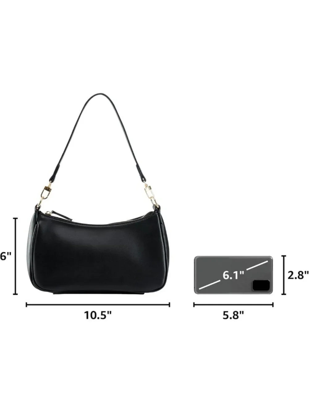 Stylish Women's Shoulder Bag with 2 Removable Straps, Zipper Closure, Tote